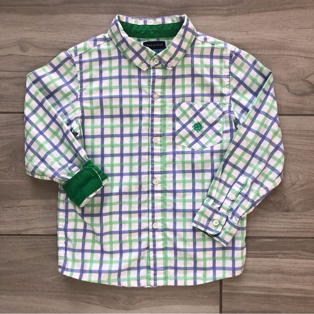 💲⬇️ Andy & Evan Boys’ Long Sleeve Button Down Dress Shirt 100% Cotton - Size 6Y